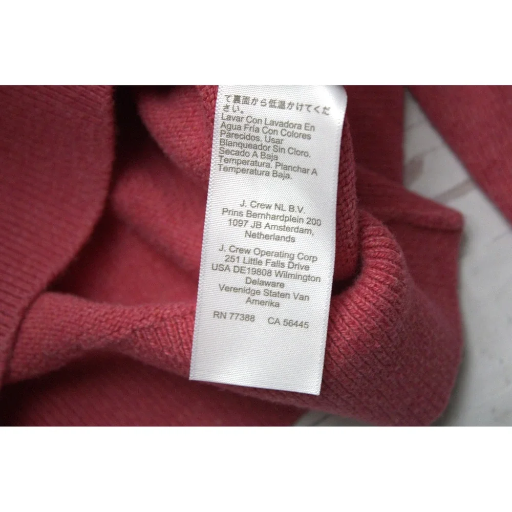 J.Crew Mens 100% Cotton Quarter Zip Sweater Red Small Preppy
